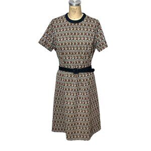 1970s geo print dress A-line Size L